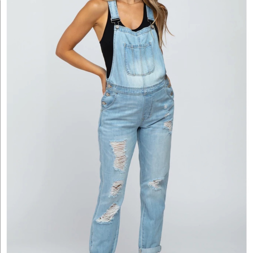 Maternity pink blush overalls